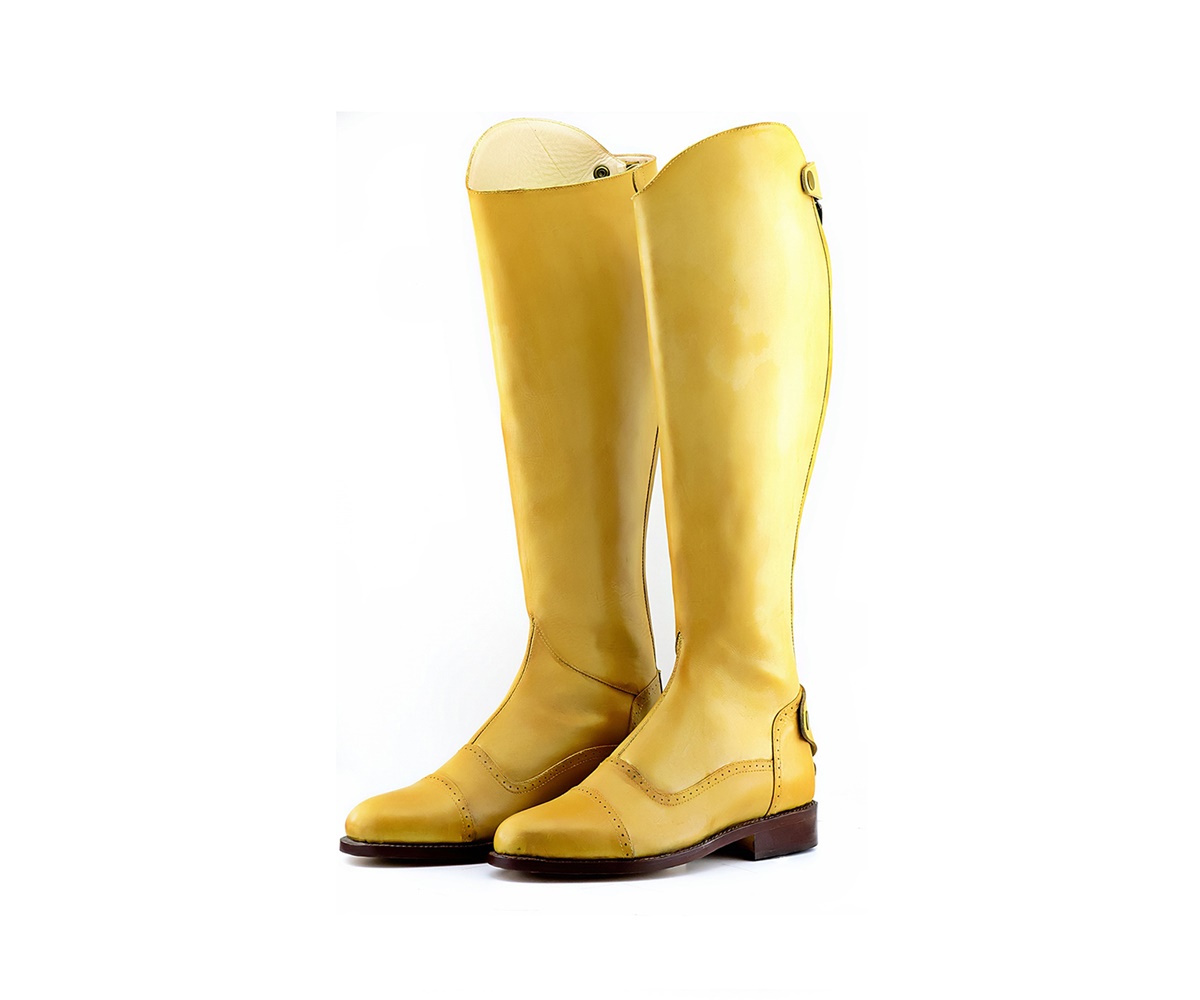 yellow riding boots